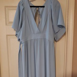 2XL Long Blue Dress